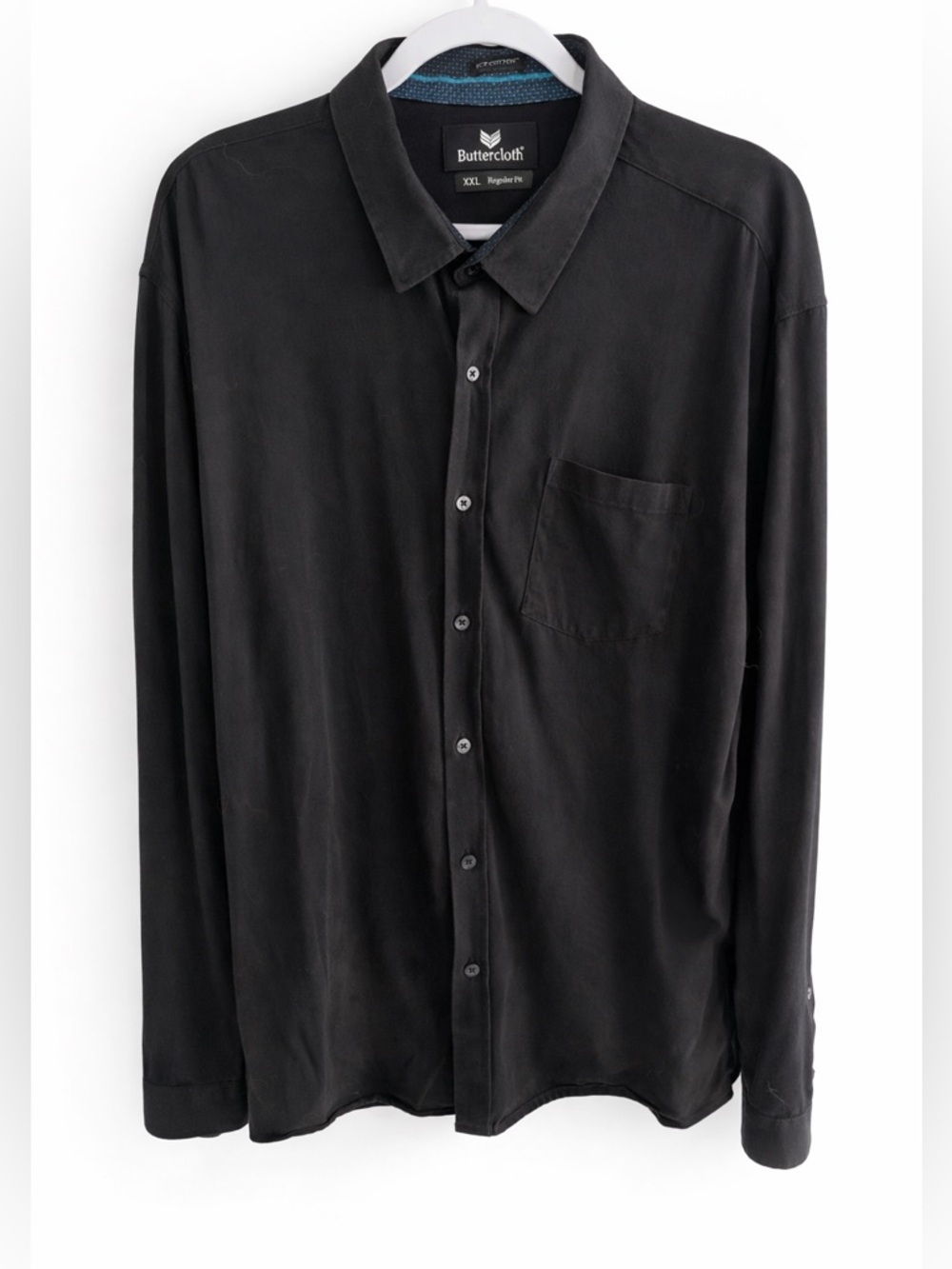 Buttercloth Black Dress Shirt Mens 3XL Button Up Soft Stretch